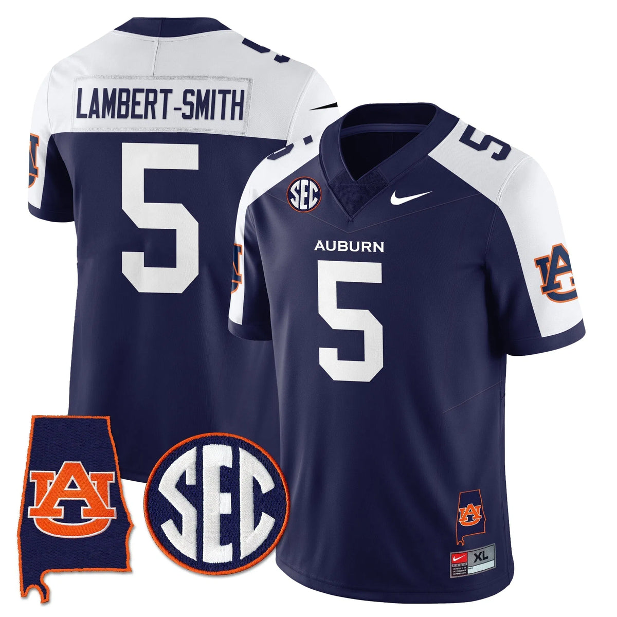 Personalized AT 2026 Alabama Patch Vapor Limited Jersey - Navy Alternate / Lambert-Smith Stitched