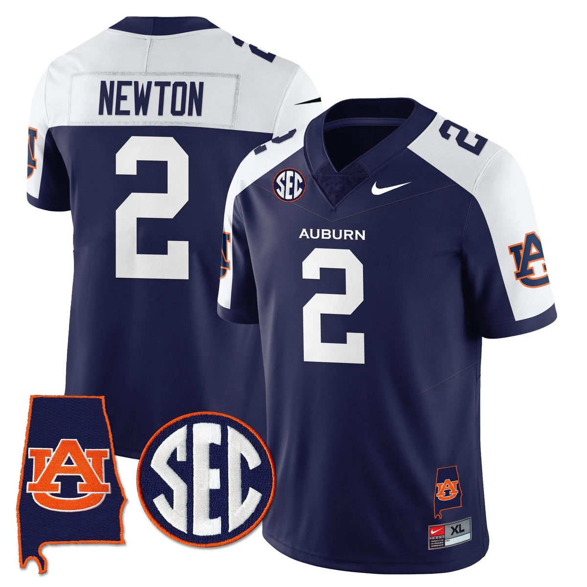 Personalized AT 2026 Alabama Patch Vapor Limited Jersey - Navy Alternate / Cam Newton Stitched