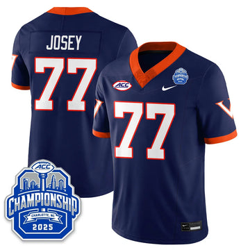Personalized Virginia Football ACC Championship Vapor Limited Jersey - Navy / Noah Josey - 77 Stitched