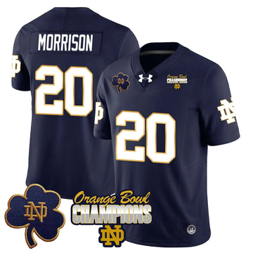 Personalized NDFI 2026 Orange Bowl Champions Jersey - Navy / Benjamin Morrison Stitched