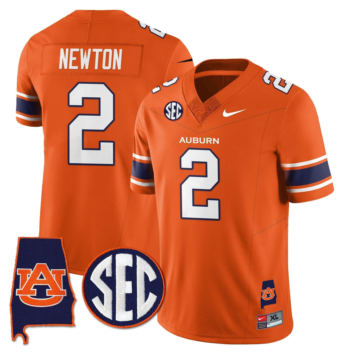 Personalized AT 2026 Alabama Patch Vapor Limited Jersey - Orange / Cam Newton Stitched