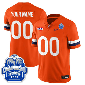 Personalized Virginia Football ACC Championship Vapor Limited Custom Jersey - Stitched - Orange Stitched