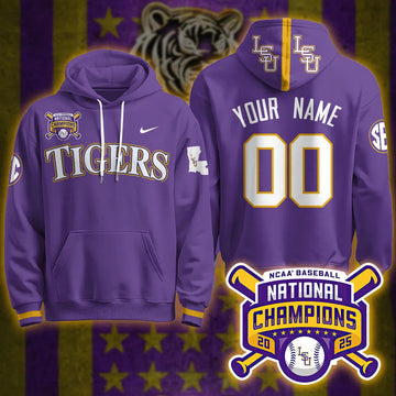 Personalized LSU 2026 World Series Champions Limited Custom Hoodie - Stitched - Purple Stitched