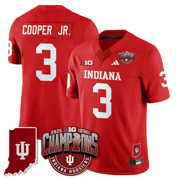 Personalized IND Vapor Limited Football Jersey - Big 10 Champions - Red / Omar Cooper Jr.- 3 Stitched