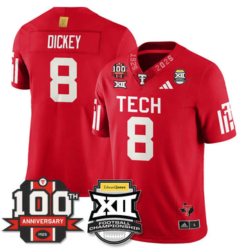 Personalized TTU Vapor Limited Jersey - Edward Jones Champions - Red / Cameron Dickey - 8 Stitched