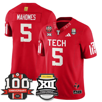 Personalized TTU Vapor Limited Jersey - Edward Jones Champions - Red / Patrick Mahomes - 5 Stitched