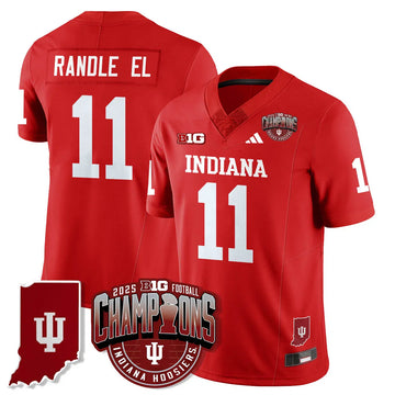 Personalized IND Vapor Limited Football Jersey - Big 10 Champions - Red / Randle El - 11 Stitched