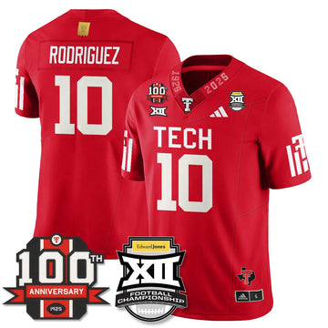 Personalized TTU Vapor Limited Jersey - Edward Jones Champions - Red / Jacob Rodriguez - 10 Stitched