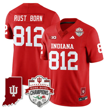 Personalized IND Vapor Limited Football Jersey - Rose Bowl Champions - Red / Rust Born - 812 Stitched