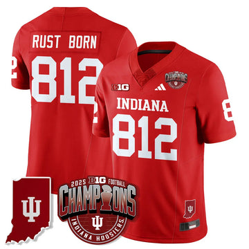 Personalized IND Vapor Limited Football Jersey - Big 10 Champions - Red / Rust Born - 812 Stitched