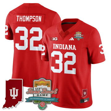 Personalized IND Vapor Limited Football Jersey - Rose Bowl 112th - Red / Anthony Thompson - 32 Stitched