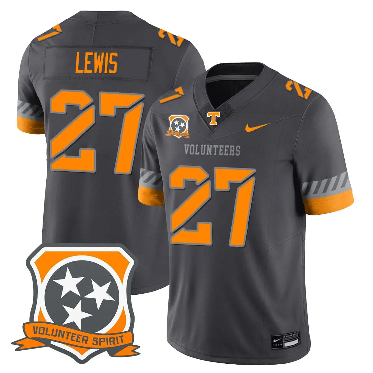 Personalized TV Football 2026 Spirit Limited Jersey - Smokey Grey / Peyton Lewis Stitched