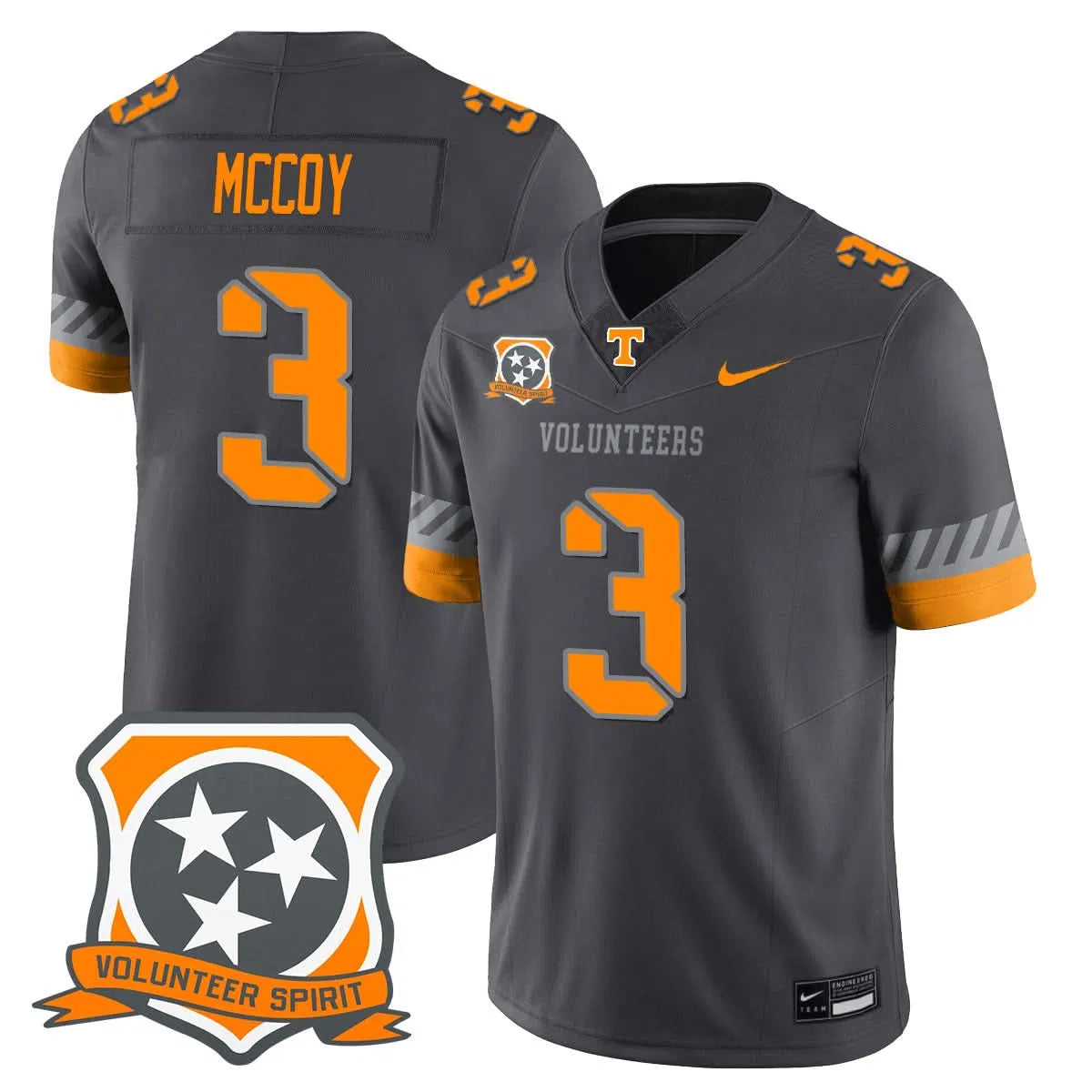 Personalized TV Football 2026 Spirit Limited Jersey - Smokey Grey / Jermod McCoy Stitched