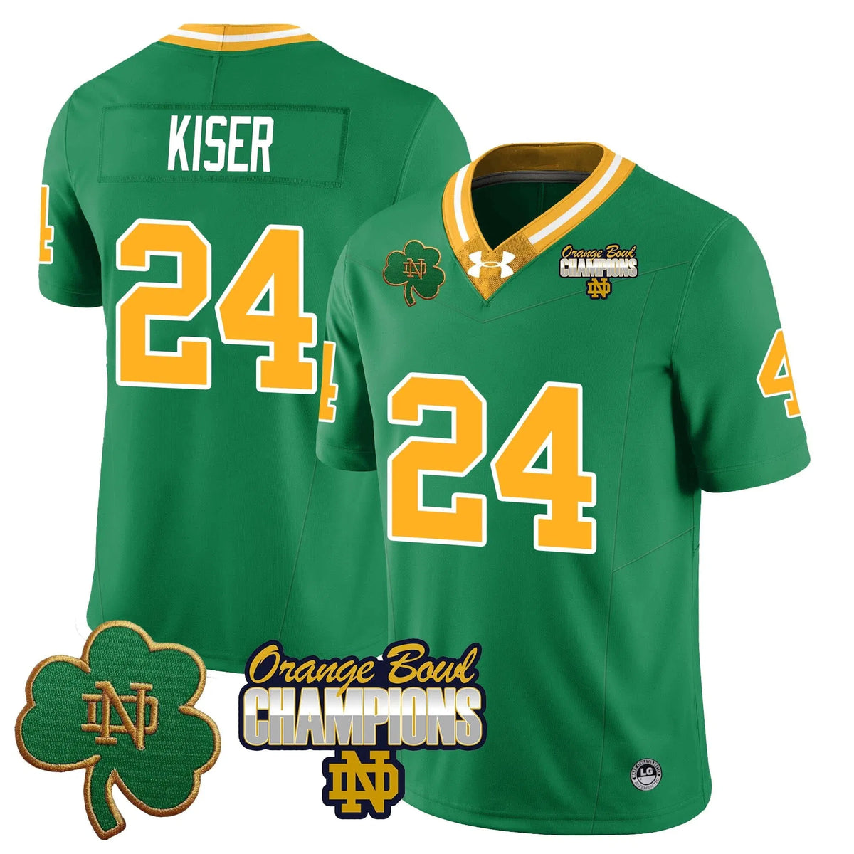 Personalized NDFI 2026 Orange Bowl Champions Jersey - Throwback / Jack Kiser Stitched