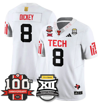Personalized TTU Vapor Limited Jersey - Edward Jones Champions - White / Cameron Dickey- 8 Stitched