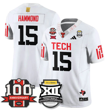 Personalized TTU Vapor Limited Jersey - Edward Jones Champions - White / Will Hammond - 15 Stitched