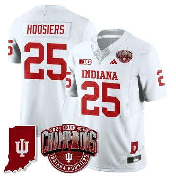 Personalized IND Vapor Limited Football Jersey - Big 10 Champions - White / Hoosiers - 25 Stitched