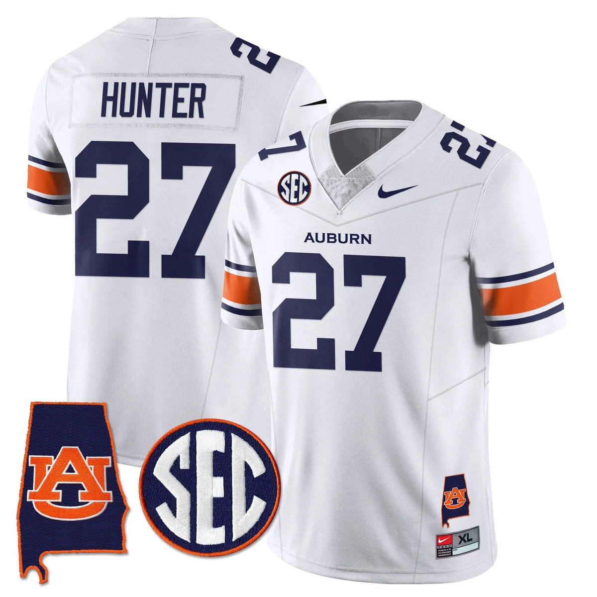 Personalized AT 2026 Alabama Patch Vapor Limited Jersey - White / Jarquez Hunter Stitched