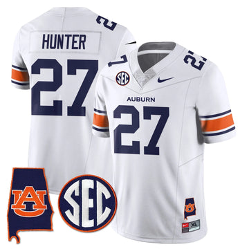 Personalized AT 2026 Alabama Patch Vapor Limited Jersey - White / Jarquez Hunter Stitched