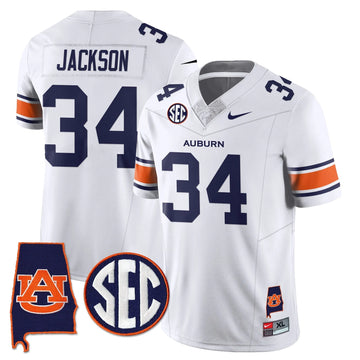 Personalized AT 2026 Alabama Patch Vapor Limited Jersey - White / Bo Jackson Stitched