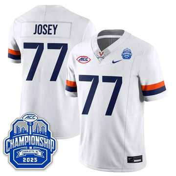 Personalized Virginia Football ACC Championship Vapor Limited Jersey - White / Noah Josey - 77 Stitched
