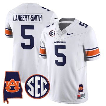 Personalized AT 2026 Alabama Patch Vapor Limited Jersey - White / Lambert-Smith Stitched