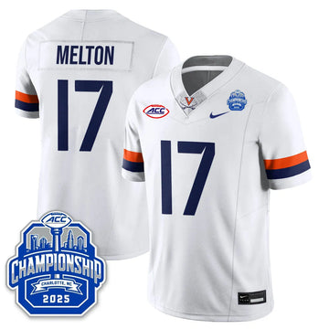 Personalized Virginia Football ACC Championship Vapor Limited Jersey - White / Mitchell Melton - 17 Stitched