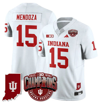 Personalized IND Vapor Limited Football Jersey - Big 10 Champions - White / Fernando Mendoza - 15 Stitched