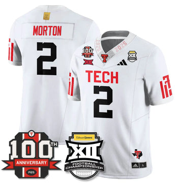Personalized TTU Vapor Limited Jersey - Edward Jones Champions - White / Behren Morton - 2 Stitched