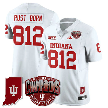 Personalized IND Vapor Limited Football Jersey - Big 10 Champions - White / Rust Born - 812 Stitched