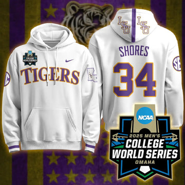 Personalized LSU 2026 World Series Limited Hoodie - Stitched - White / Chase Shores Stitched