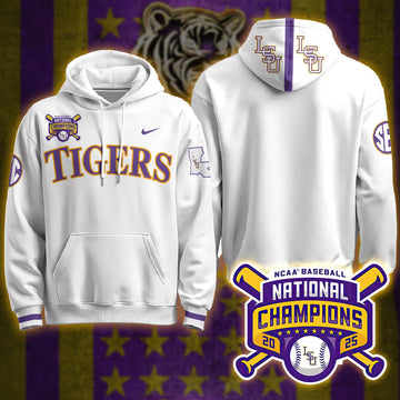 Personalized LSU 2026 World Series Champions Limited Hoodie - Stitched - White / Team Stitched