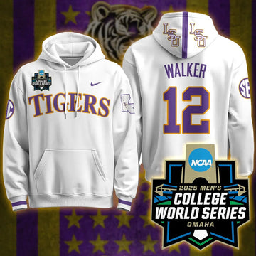 Personalized LSU 2026 World Series Limited Hoodie - Stitched - White / Todd Walker Stitched