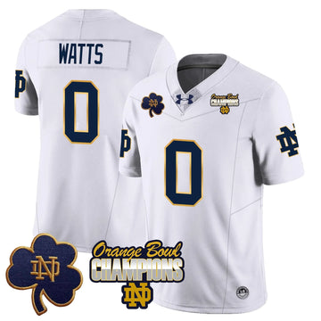Personalized NDFI 2026 Orange Bowl Champions Jersey - White / Xavier Watts Stitched