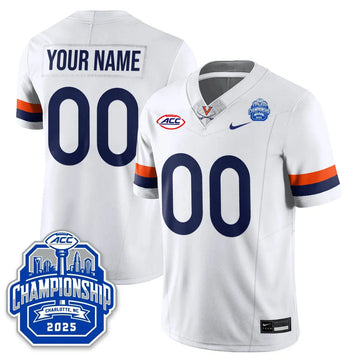 Personalized Virginia Football ACC Championship Vapor Limited Custom Jersey - Stitched - White Stitched