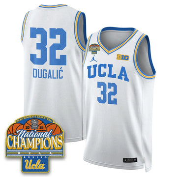 Personalized UCLA Women's Basketball National Champion 2026 Limited Jersey -  Stitched - White / Angela Dugali�� Stitched