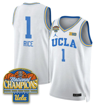 Personalized UCLA Women's Basketball National Champion 2026 Limited Jersey -  Stitched - White / Kiki Rice Stitched