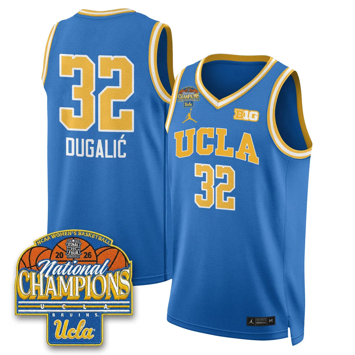 Personalized UCLA Women's Basketball National Champion 2026 Limited Jersey -  Stitched - Blue / Angela Dugali�� Stitched