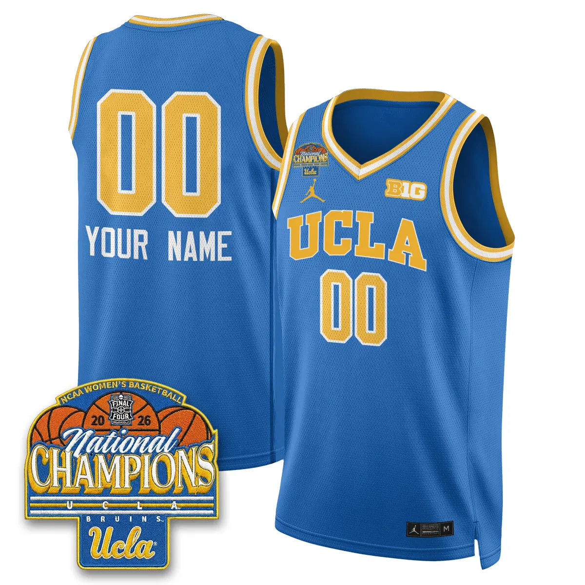 Personalized UCLA Women's Basketball National Champion 2026 Limited Custom Jersey -  Stitched - Blue / Your Name Stitched