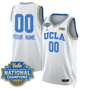 Personalized UCLA Women's Basketball National Champion 2026 Gear Limited Custom Jersey -  Stitched - White / Your Name Stitched