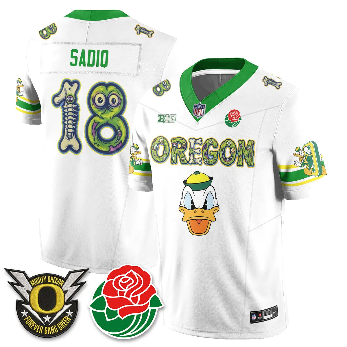 Personalized ORE Zombie Halloween Vapor Limited Jersey - Stitched - White / Kenyon Sadiq Stitched