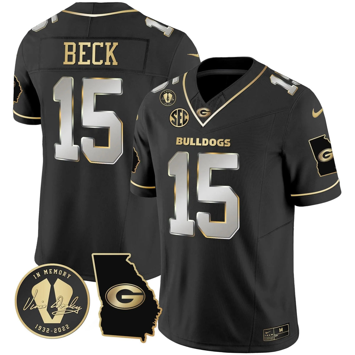 Personalized GB 2026 Vapor Jersey V3 - Georgia Map - Black Limited / Carson Beck Stitched