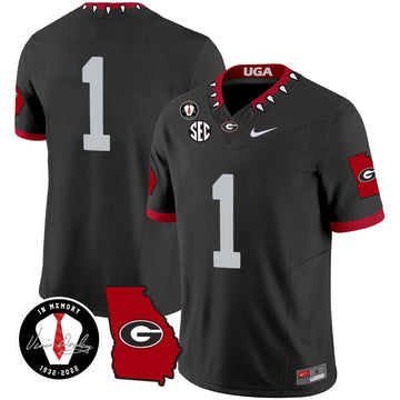 Personalized GB 2026 Vapor Jersey V3 - Georgia Map - Black / #1 Team Stitched
