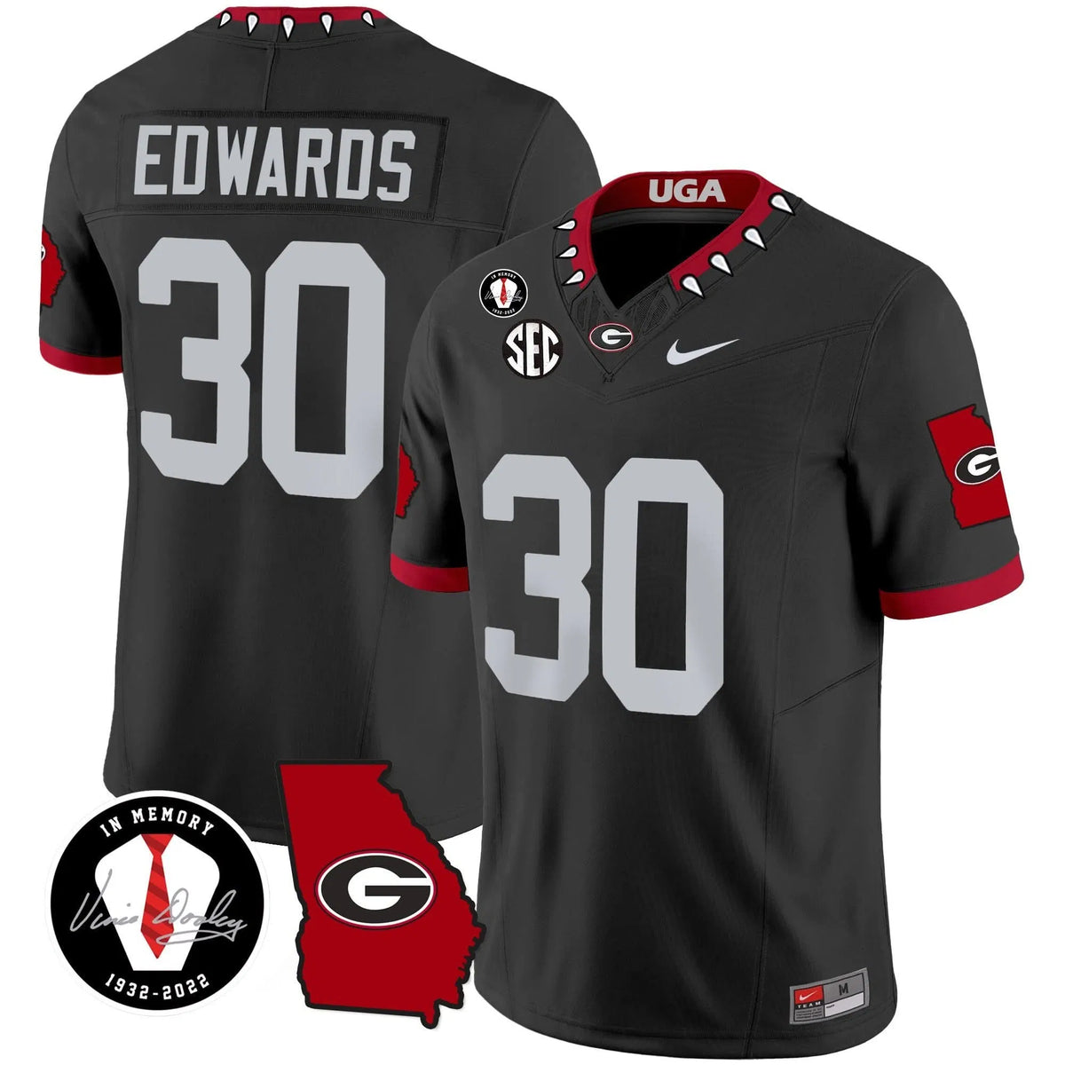 Personalized GB 2026 Vapor Jersey V3 - Georgia Map - Black / Daijun Edwards Stitched