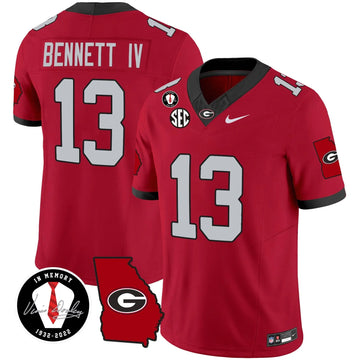 Personalized GB 2026 Vapor Jersey V3 - Georgia Map - Red / Stetson Bennett Stitched