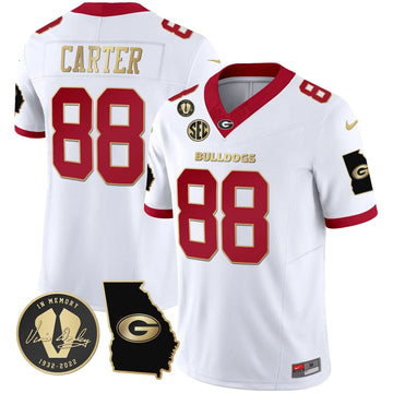 Personalized GB 2026 Vapor Jersey V3 - Georgia Map - White Gold Trim / Jalen Carter Stitched