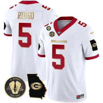 Personalized GB 2026 Vapor Jersey V3 - Georgia Map - White Gold Trim / Kelee Ringo Stitched