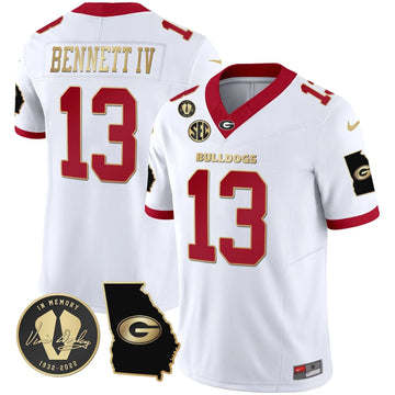 Personalized GB 2026 Vapor Jersey V3 - Georgia Map - White Gold Trim / Stetson Bennett Stitched