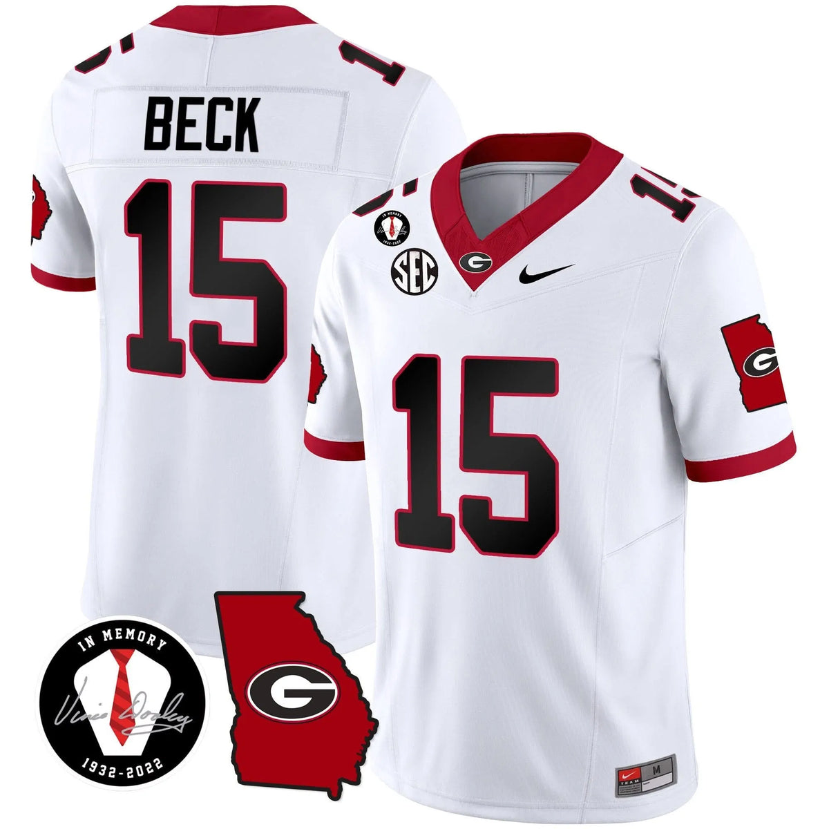 Personalized GB 2026 Vapor Jersey V3 - Georgia Map - White / Carson Beck Stitched