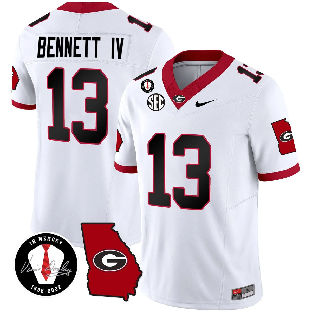 Personalized GB 2026 Vapor Jersey V3 - Georgia Map - White / Stetson Bennett Stitched